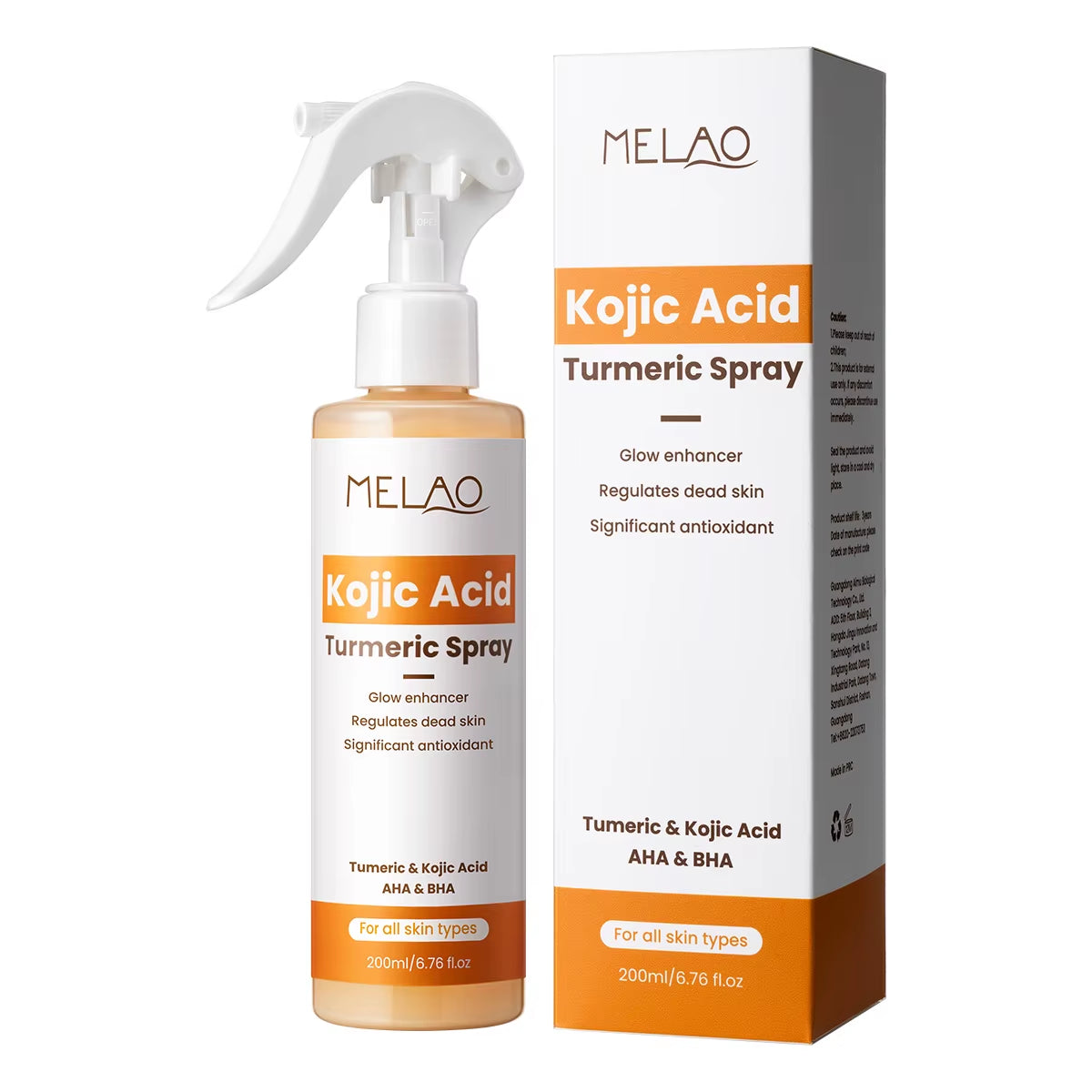 Gently Exfoliating Peeling Solution Body Keratin Care Kojic Acid Turmeric Spray for All Skin Types