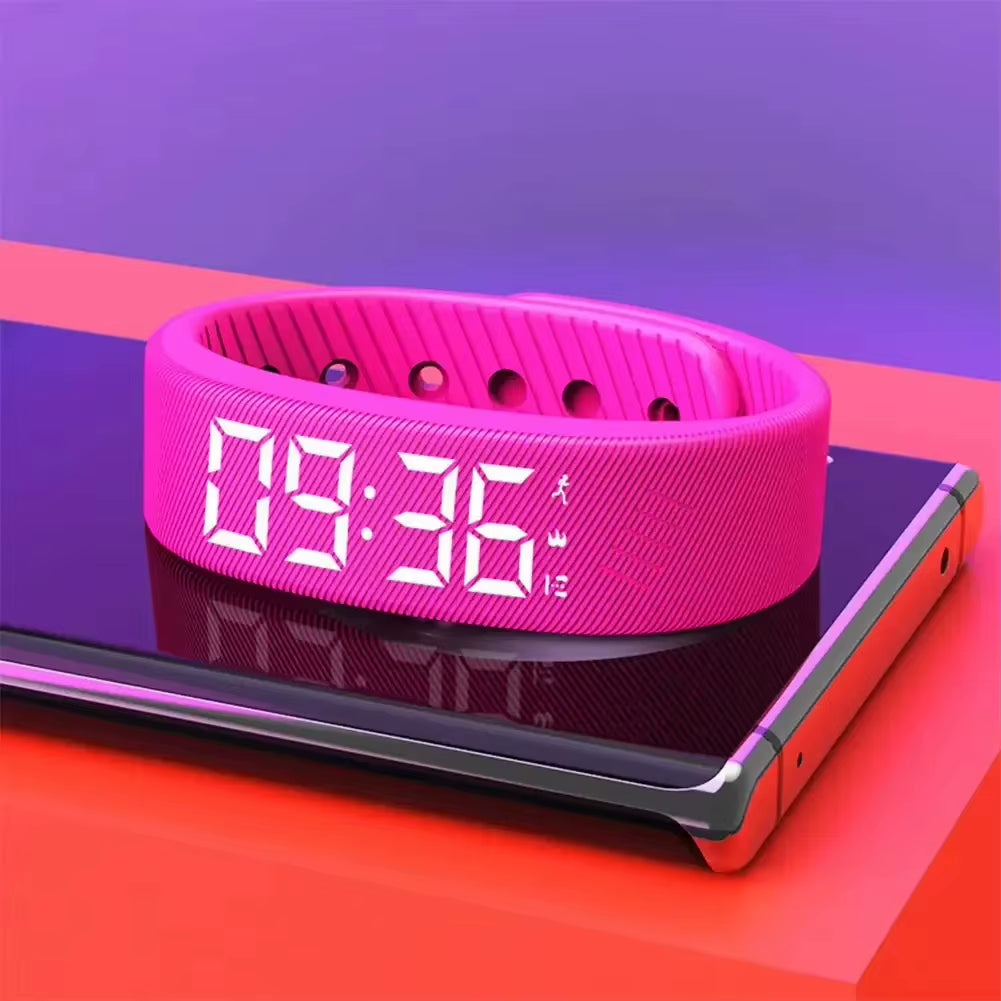 Alarm Watch Alarm Bracelet Digital Watch with Alarm Vibrating Alarm Clock Digital Watch Silent Vibration Wakeup Wristband