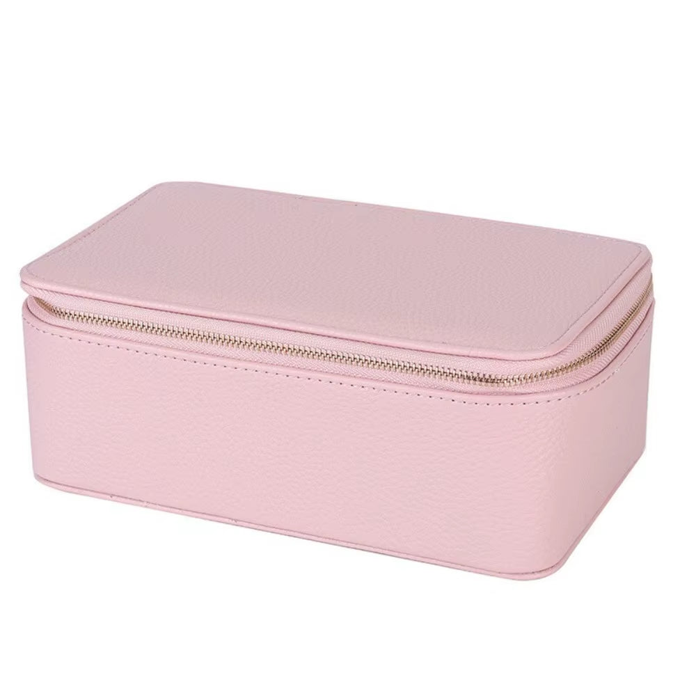 Portable Travel Jewelry Box Large Capacity PU Leather Jewelry Case with 6/12Pcs Small Pouches Jewelry Storage Box