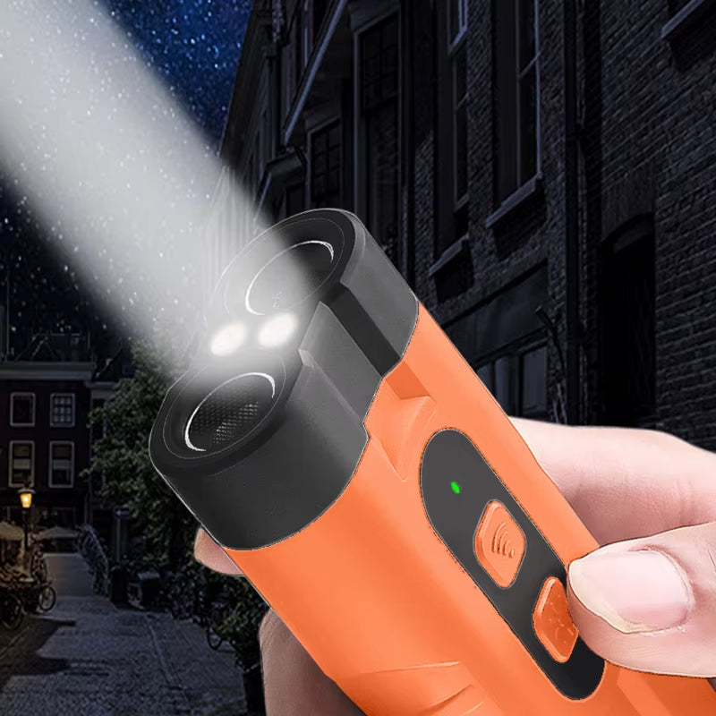 New Two Core Ultrasonic Dog Bark Deterrent Devices Portable Handheld 3 Modes Dog Trainer Anti-Barking Device with LED Flashlight