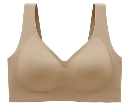 Ultra-Thin Jelly Glue Full Cover Semi-Fixed Bras Large Cup Seamless Gathering Underwear for Women 5XL