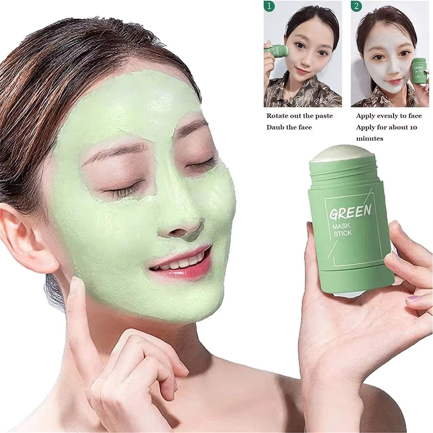 Private Label Moisturizes Oil Control and Deep Cleanse Blackheads Pore Green Tea Clay Mask Stick