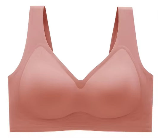 Ultra-Thin Jelly Glue Full Cover Semi-Fixed Bras Large Cup Seamless Gathering Underwear for Women 5XL