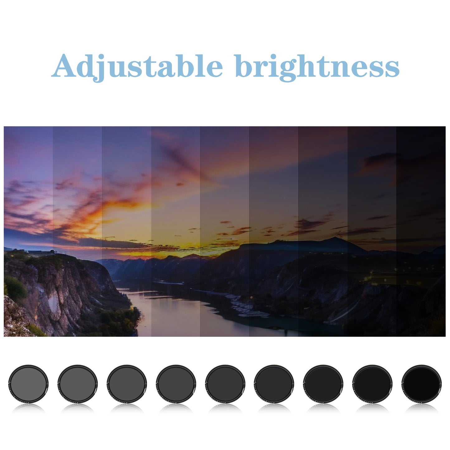 1-9 Gears Adjustable Sunglasses Innovative ND Filter Lenses Custom Polarized Sunglasses for Outdoor and Driving