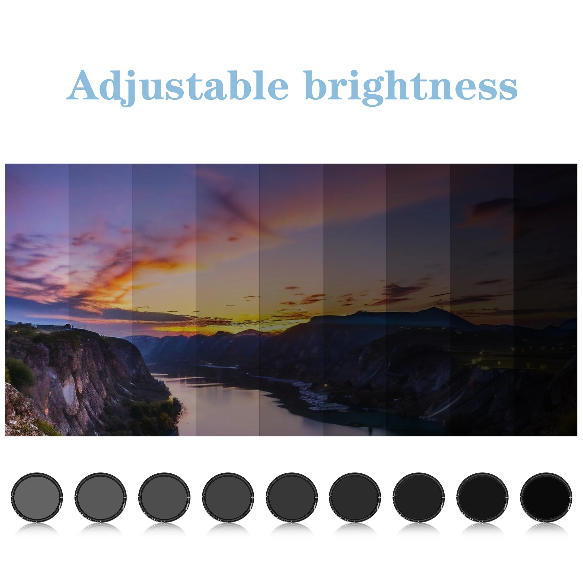 1-9 Gears Adjustable Sunglasses Innovative ND Filter Lenses Custom Polarized Sunglasses for Outdoor and Driving