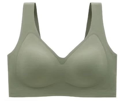 Ultra-Thin Jelly Glue Full Cover Semi-Fixed Bras Large Cup Seamless Gathering Underwear for Women 5XL