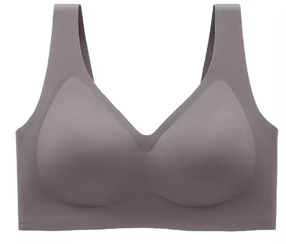 Ultra-Thin Jelly Glue Full Cover Semi-Fixed Bras Large Cup Seamless Gathering Underwear for Women 5XL