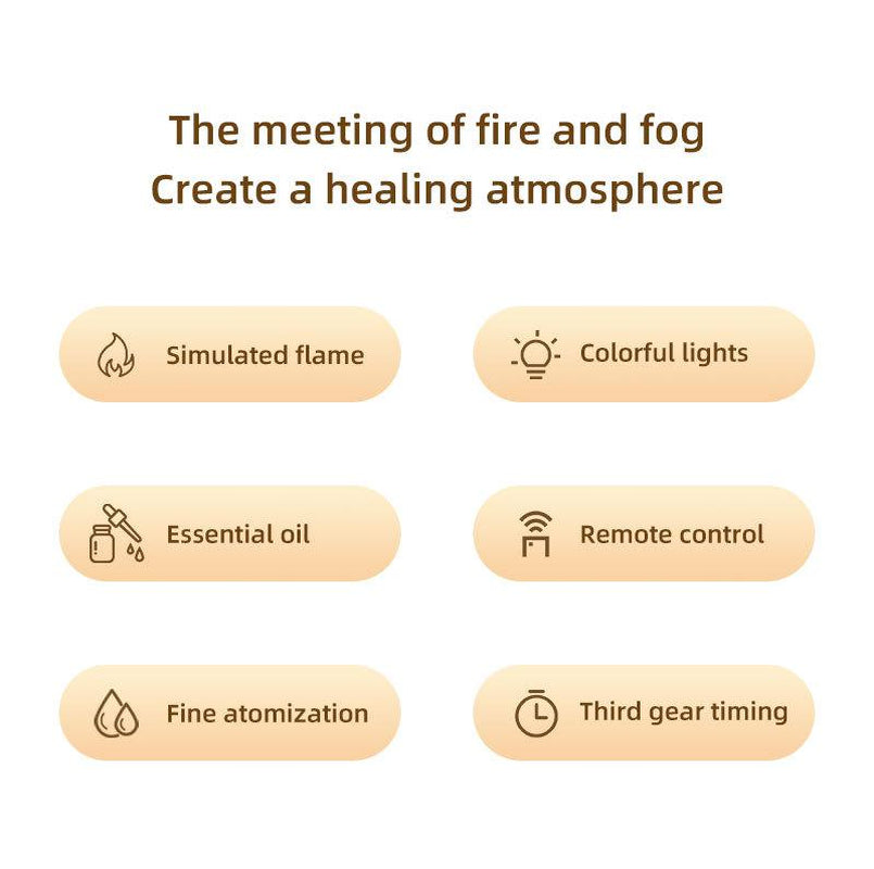 Portable Flame Aroma Diffuser Fireplace Flame Humidifier 300Ml Water Diffuser Essential Oil Diffuser 7-Color Light Remote Timer Mini USB Desktop Air Cooler and Humidifier Quiet Auto Shut-Off Large Room Glass Dome Ultrasonic Hair Dryer with Diffuser and Wa
