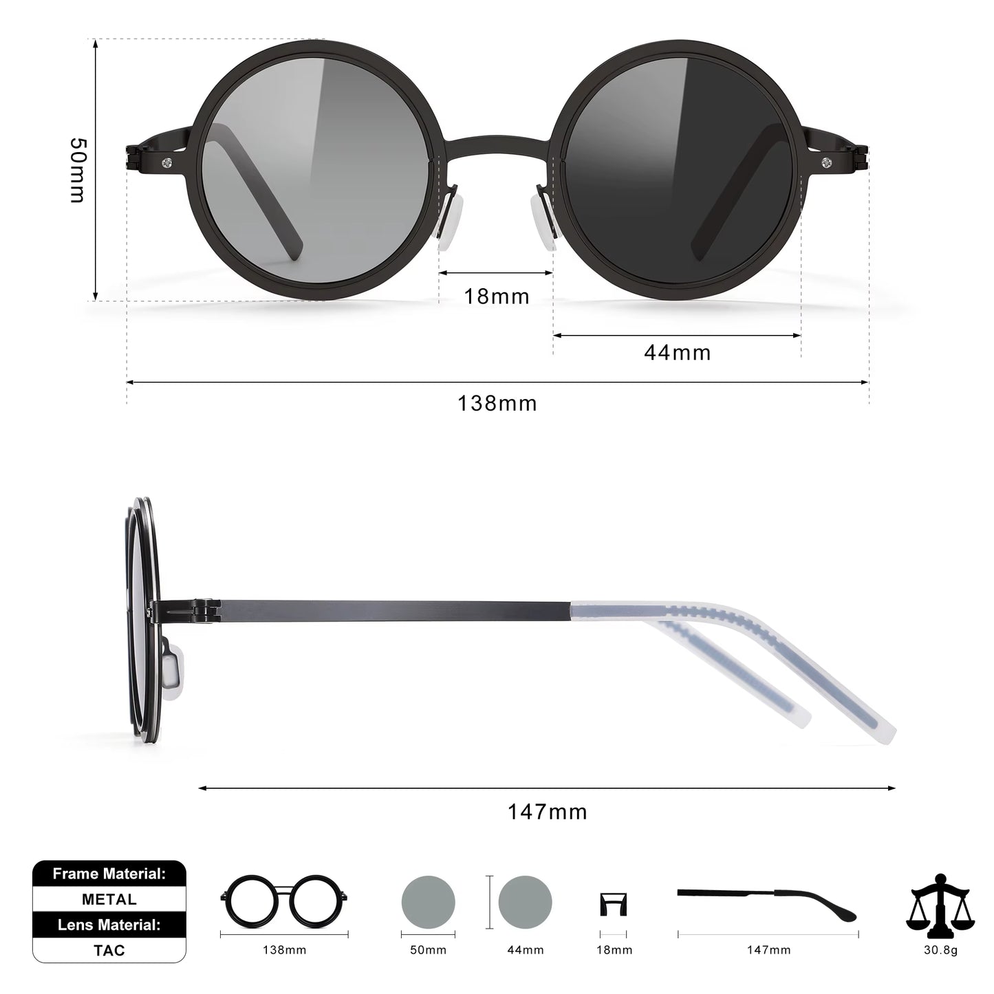 1-9 Gears Adjustable Sunglasses Innovative ND Filter Lenses Custom Polarized Sunglasses for Outdoor and Driving