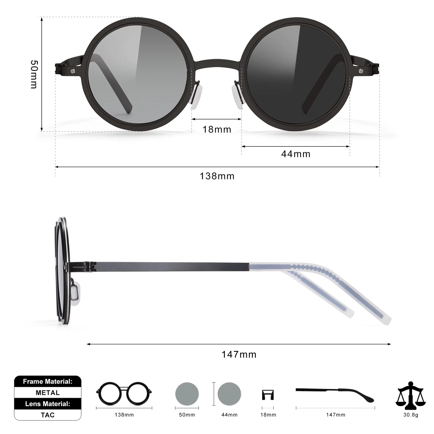 1-9 Gears Adjustable Sunglasses Innovative ND Filter Lenses Custom Polarized Sunglasses for Outdoor and Driving