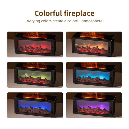 Portable Flame Aroma Diffuser Fireplace Flame Humidifier 300Ml Water Diffuser Essential Oil Diffuser 7-Color Light Remote Timer Mini USB Desktop Air Cooler and Humidifier Quiet Auto Shut-Off Large Room Glass Dome Ultrasonic Hair Dryer with Diffuser and Wa