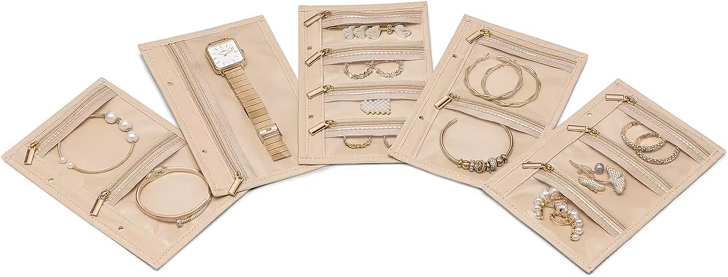 Jewelry Storage Box, Storage Bag, Convenient Jewelry Storage Book Ring Binder, Transparent Zipper Velvet Jewelry Bag, Travel Ess