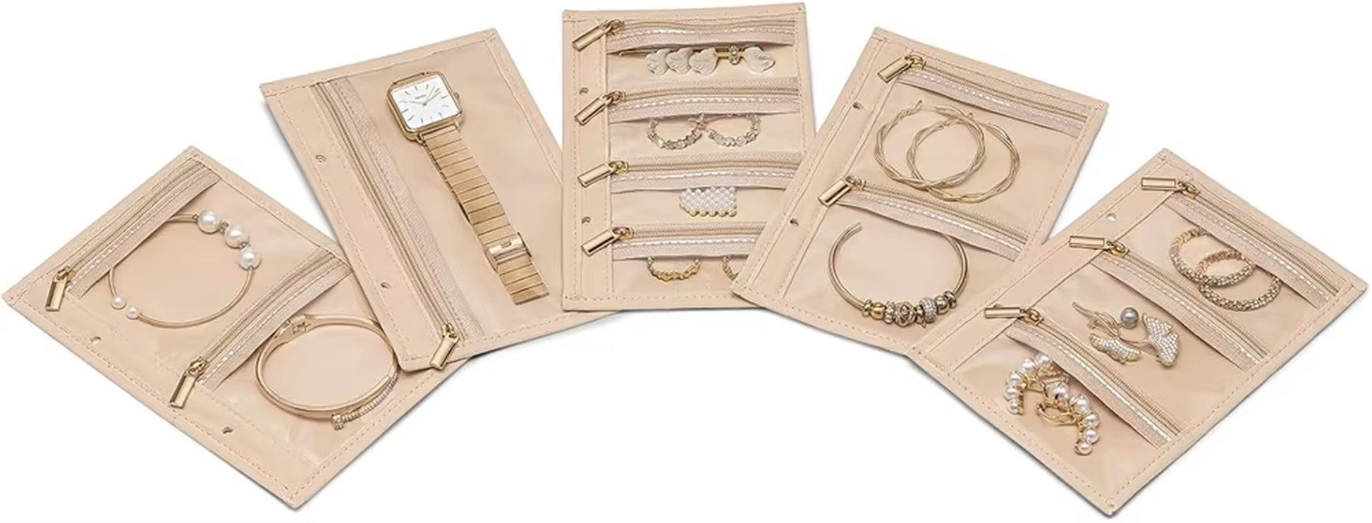 Jewelry Storage Box, Storage Bag, Convenient Jewelry Storage Book Ring Binder, Transparent Zipper Velvet Jewelry Bag, Travel Ess