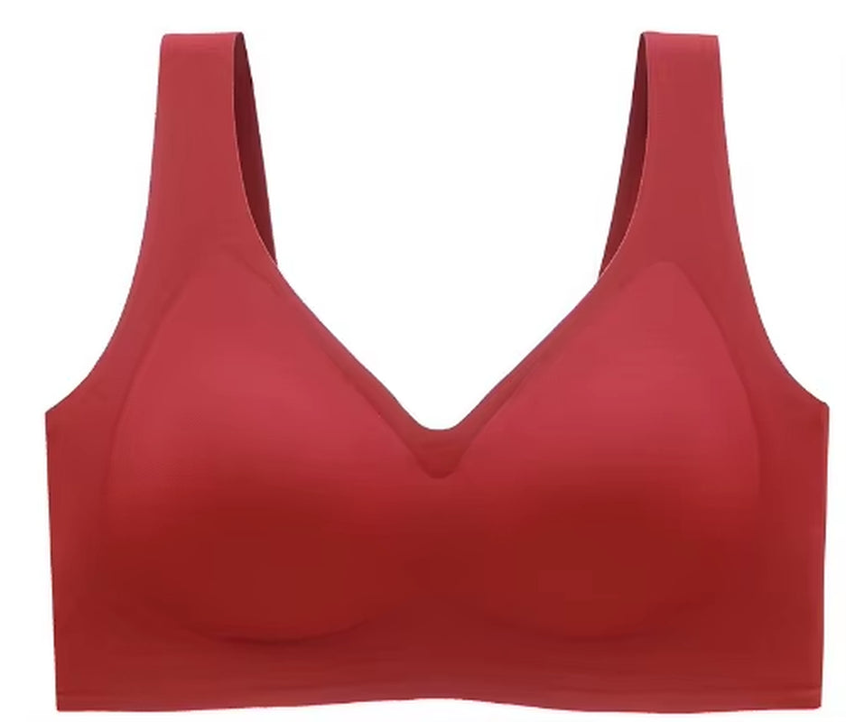 Ultra-Thin Jelly Glue Full Cover Semi-Fixed Bras Large Cup Seamless Gathering Underwear for Women 5XL